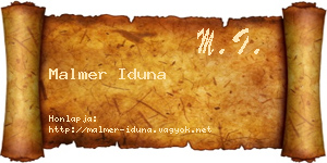 Malmer Iduna névjegykártya